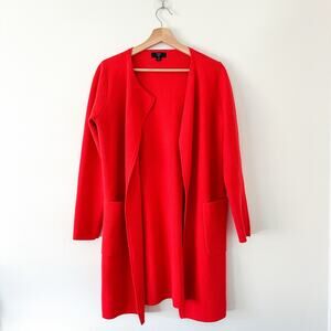 J. Crew 365 Juliette Open-Front Mid Length Knit Sweater Blazer Red XS